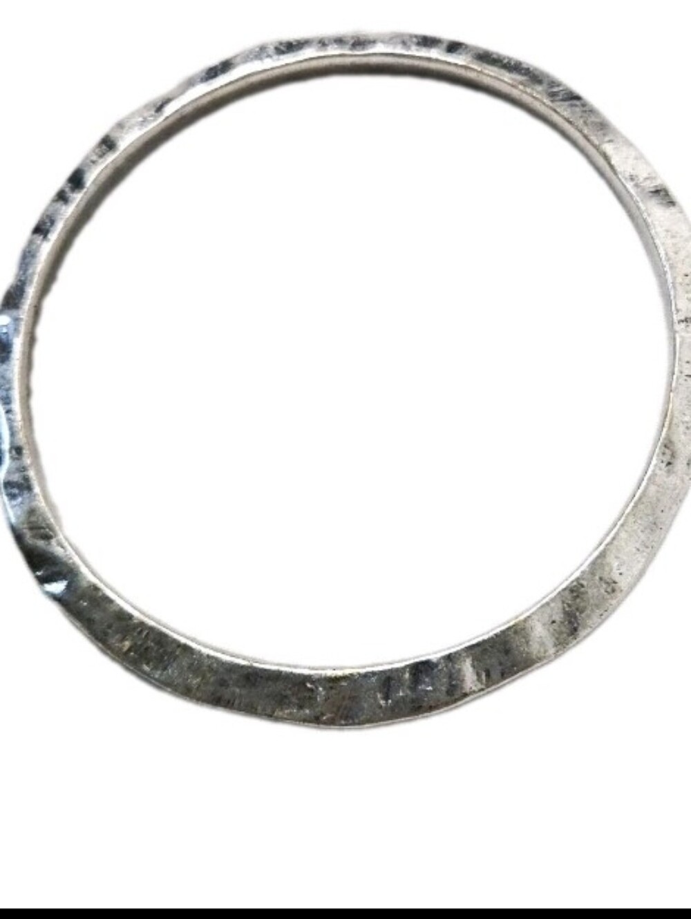 Lucky Brand Silver Toned Hammered Thin Bangle Bracelet  Silver